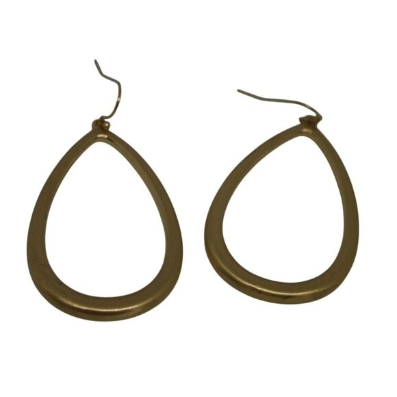 Champagne Gold Tear Drop Dangle Earrings Modern Glam 2" - Picture 3 of 5